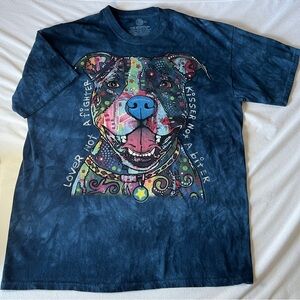 The Mountain Pitbull Dog T-shirt Blue Sz 2XL Unisex “Kisser Not a Biter” NWOT